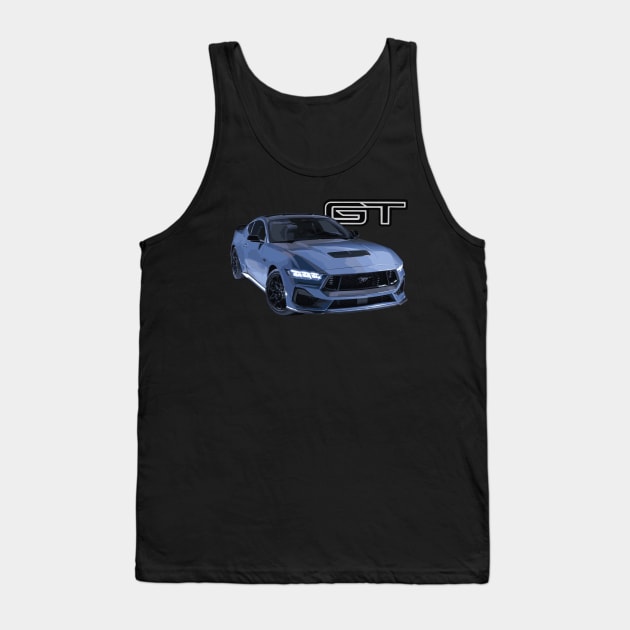 vapor blue Mustang GT 5.0L V8 coyote engine Performance Car s650 Tank Top by cowtown_cowboy